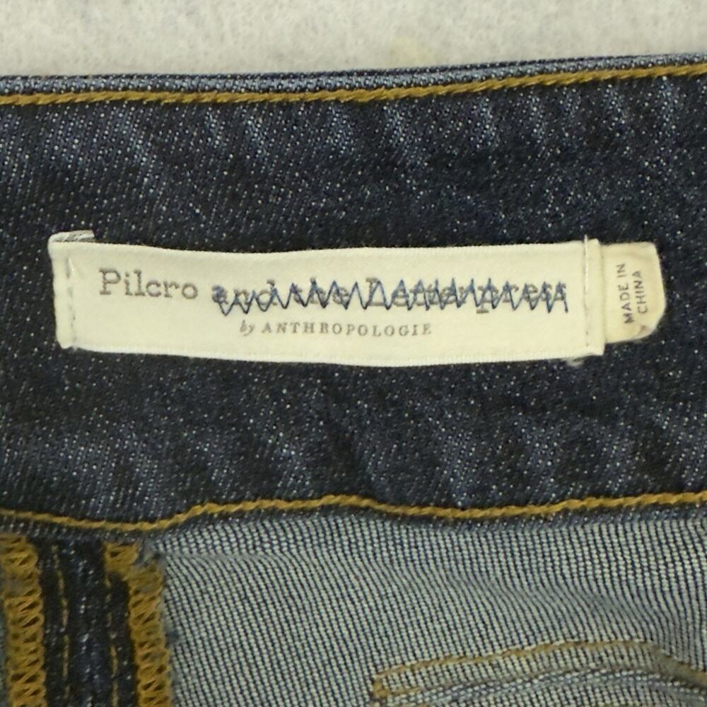 Pilcro by Anthropologie Size 28 Dark Wash Denim Belted Tapered Jeanscasual - Picture 2 of 12